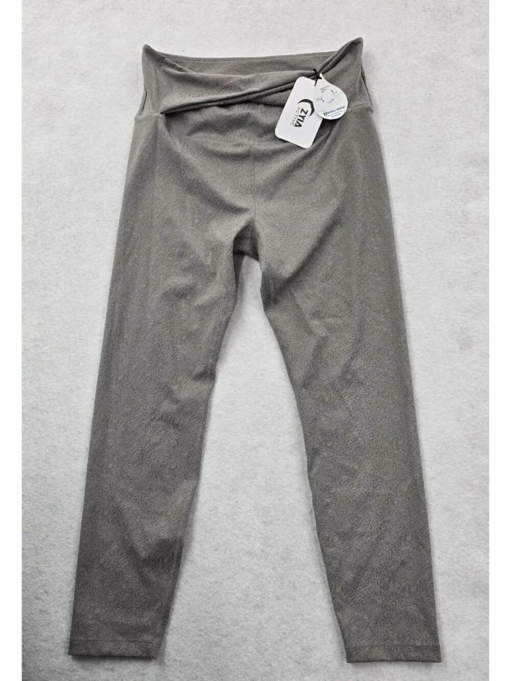 NWT Zyia Active Cement Croise Hi Rise 7/8 Leggings Sz 8-10 Crossover Waist